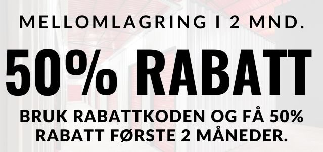 50% rabatt minilager